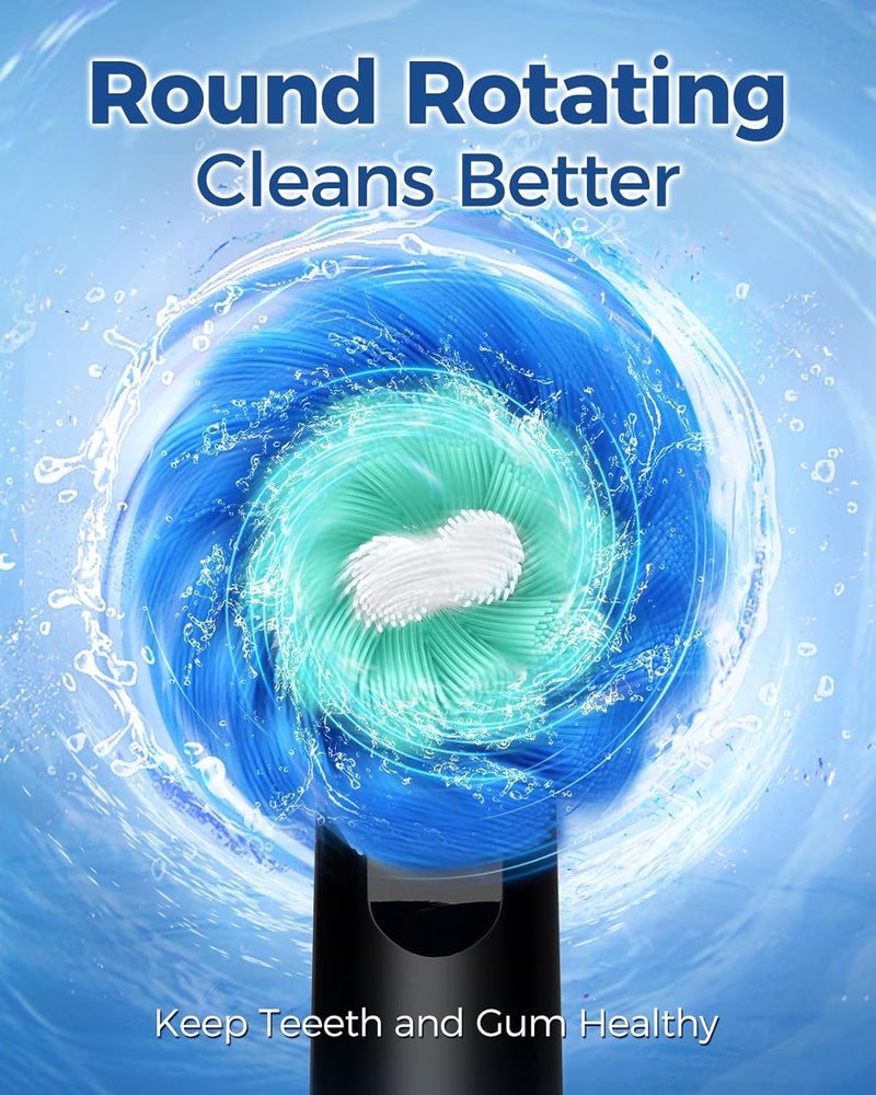 TEETHEORY Rotating Electric Toothbrush for Adults with 8 Brush Heads, Sensitive Gum Care Electric Toothbrush with 3 Modes and 2 Min Smart Timer, Rechargeable Last 60 Days - Image 2